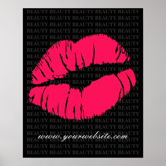 BEAUTY Salon Poster Spa Pretty Pink Lips (Front)