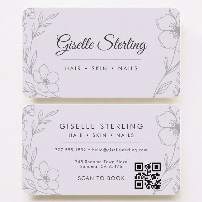 Beauty Salon Purple QR Code Professional Business Card (Creator Uploaded)