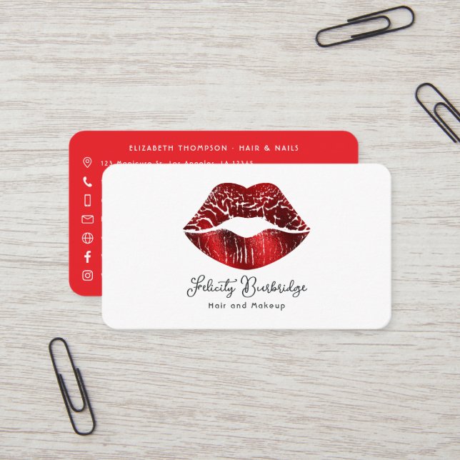 Beauty Salon QR Code Business Card (Front/Back In Situ)