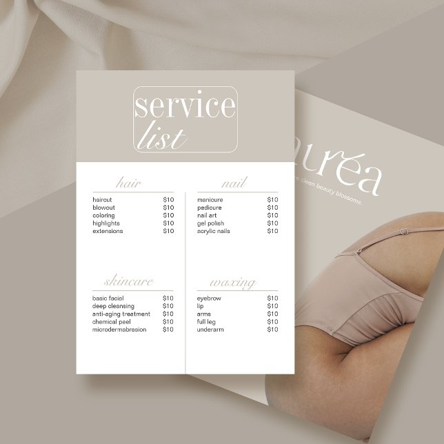 Beauty Salon Service Price List (Creator Uploaded)
