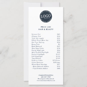 Beauty Salon Services Price List