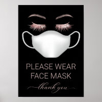Beauty Salon Spa Please Wear Face Mask Notice