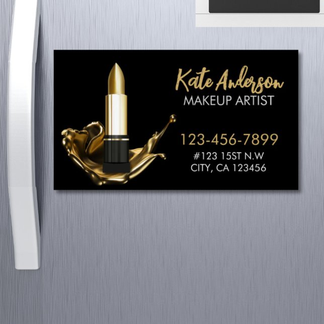 Beauty Salon Stylist Cosmetologist Makeup Artist  Magnetic Business Card (Beauty Salon Stylist Cosmetologist Makeup Artist Business Card Magnet)