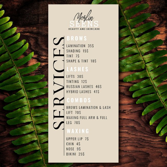 Beauty Salon Treatment Menu Design (Creator Uploaded)