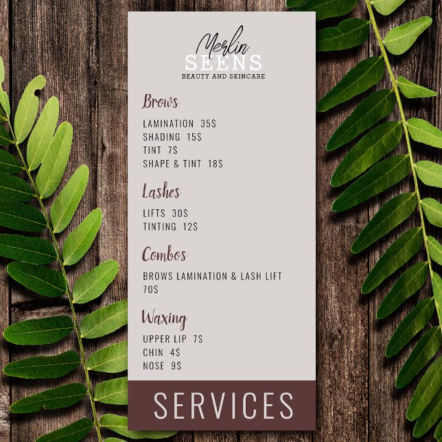 Beauty Salon Treatment Menu Design (Creator Uploaded)