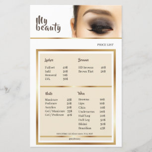 Beauty Salon White & Golden Frame Price List