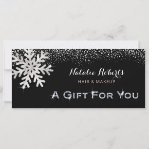 Beauty Salon Winter Snowflakes Gift Certificate