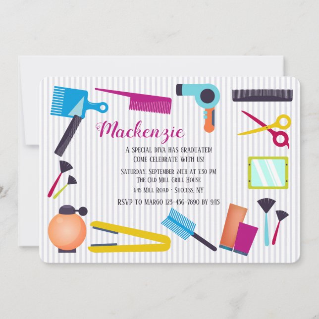 Beauty School Elements Invitation (Front)