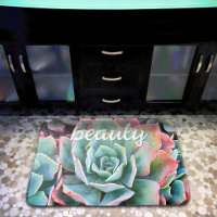 Beauty Script Pink Green Cactus Photo Bold Modern