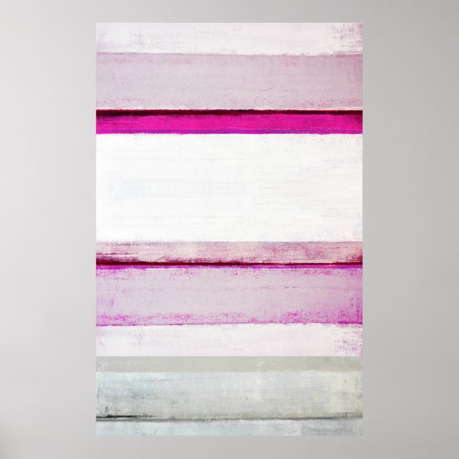'Beauty Sleep' Pink and Grey Abstract Art Poster (Front)