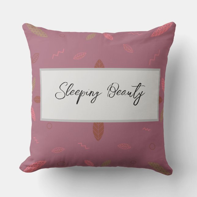 Beauty Sleep Throw Pillow (Front)
