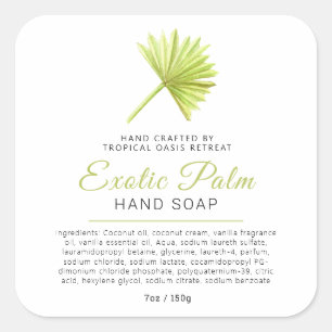 Beauty soap label tropical palm logo or custom