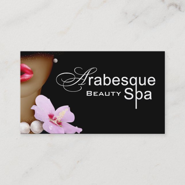 Beauty Spa Arabesque Hair Stylist Business Card (Front)