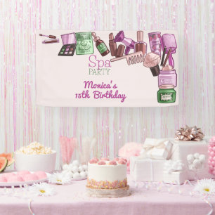 Beauty spa birthday party banner