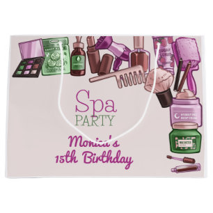 Beauty spa birthday party large gift bag