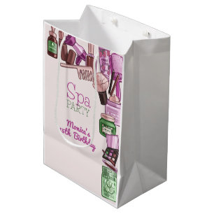 Beauty spa birthday party medium gift bag