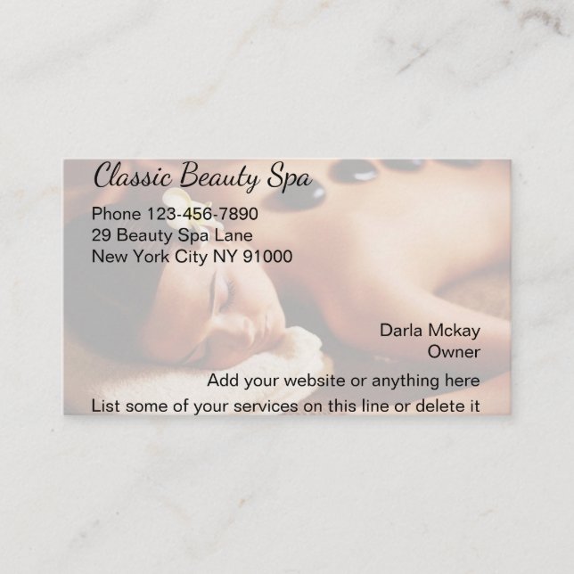 Beauty Spa Business Profile Card (Front)