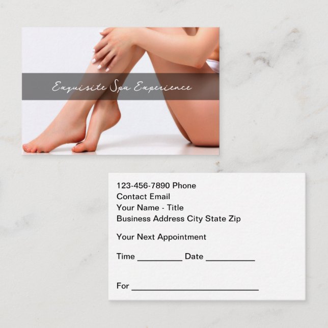 Beauty Spa Classy Simple Appointment Cards (Front/Back)