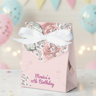 Beauty spa girly dusty rose birthday party favour box