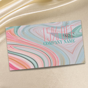beauty SPA hair nail salon watercolor coral mint Business Card