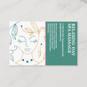 Beauty Spa Line Drawing   Cosmetics Business Card