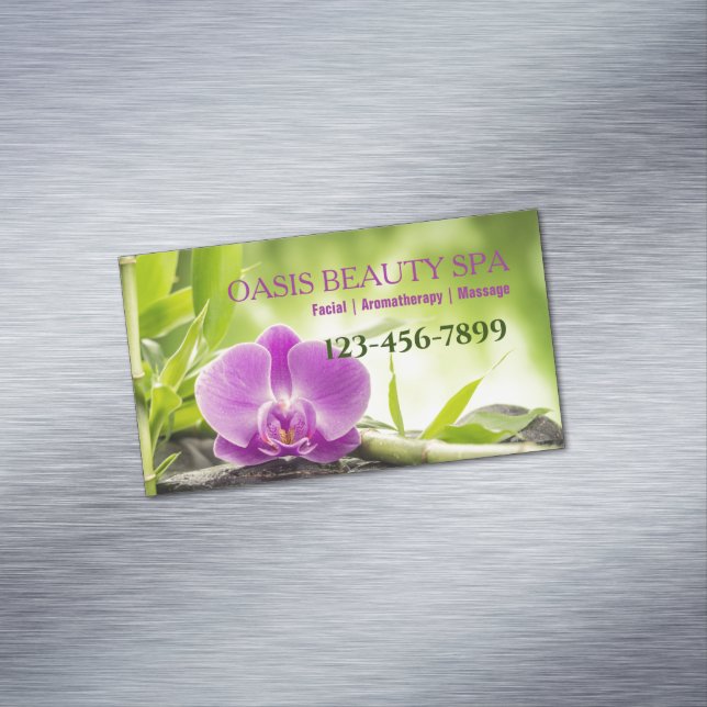 Beauty SPA Salon Aromatherapy Massage Therapist Magnetic Business Card (In Situ)