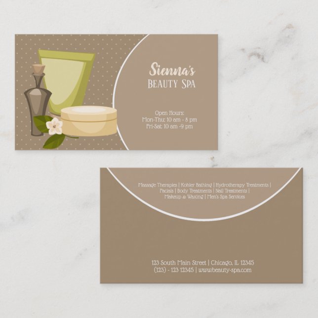 Beauty Spa Salon Business Card (Front/Back)