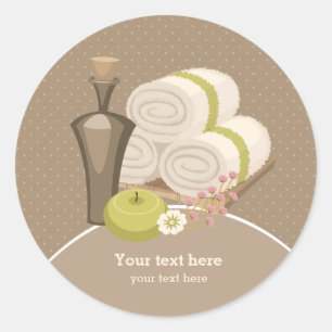 Beauty spa salon classic round sticker