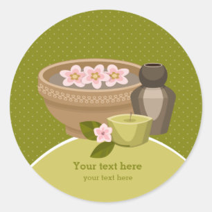 Beauty spa salon classic round sticker
