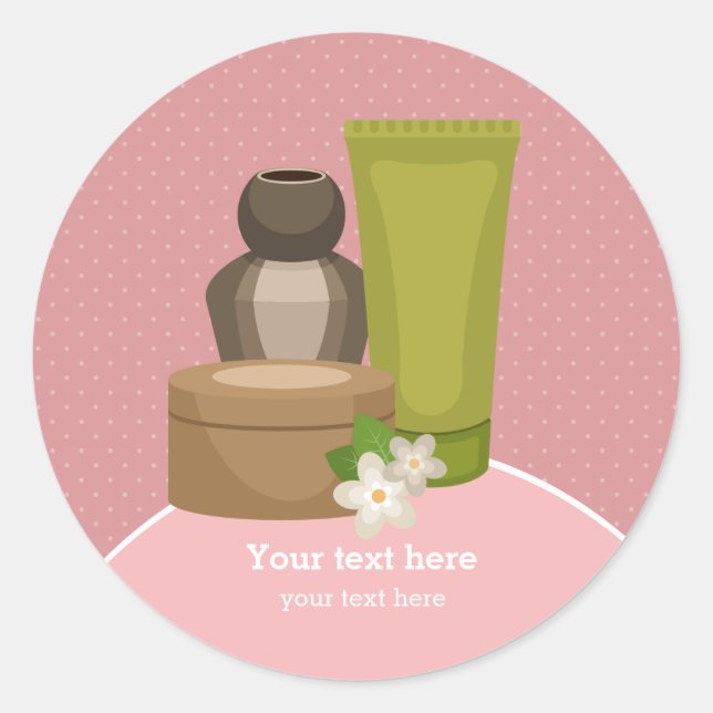 Beauty spa salon classic round sticker (Front)