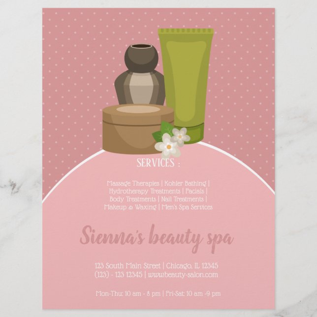 Beauty spa salon flyer (Front)