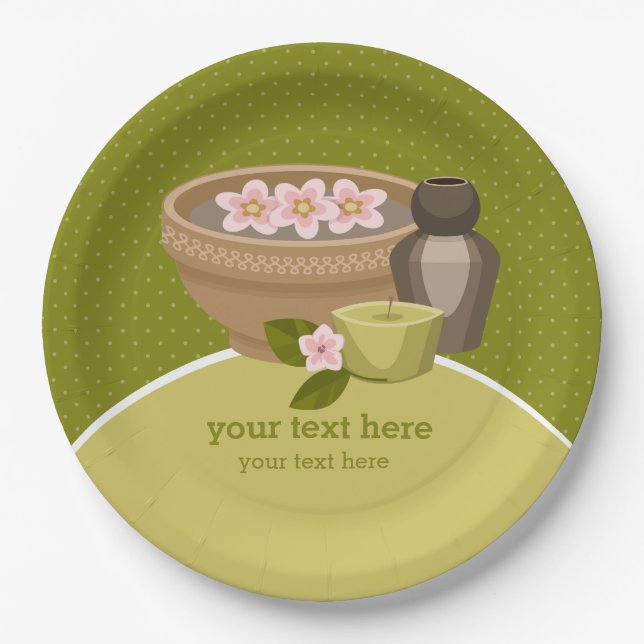 Beauty spa salon paper plate (Front)