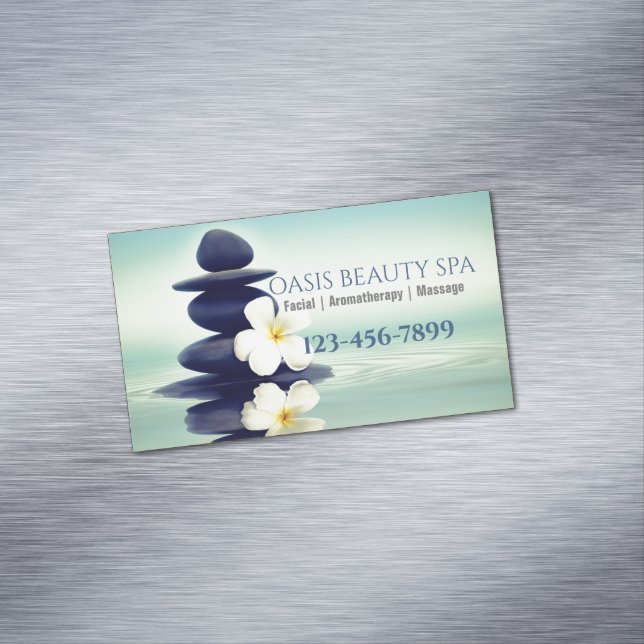 Beauty SPA Zen Aromatherapy Massage Therapy  Magnetic Business Card (In Situ)