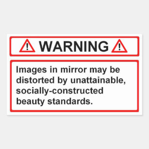 Beauty Standards Warning Rectangular Sticker