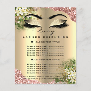 Beauty Studio Eyelashes Makeup Artist Price List Flyer
