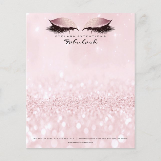 Beauty Studio Lashes Makeup Stylist Pastel Pink Flyer (Front)