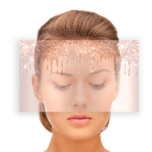 Beauty Studio Spa Lash Rose Gold Drips Hair Business Card