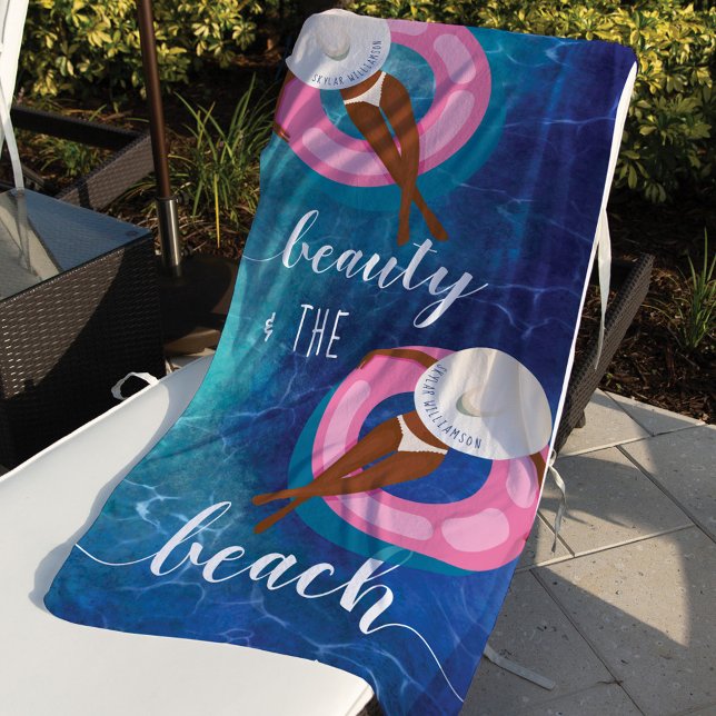 Beauty & The Beach Ocean African Woman on Float Towel (Creator Uploaded)