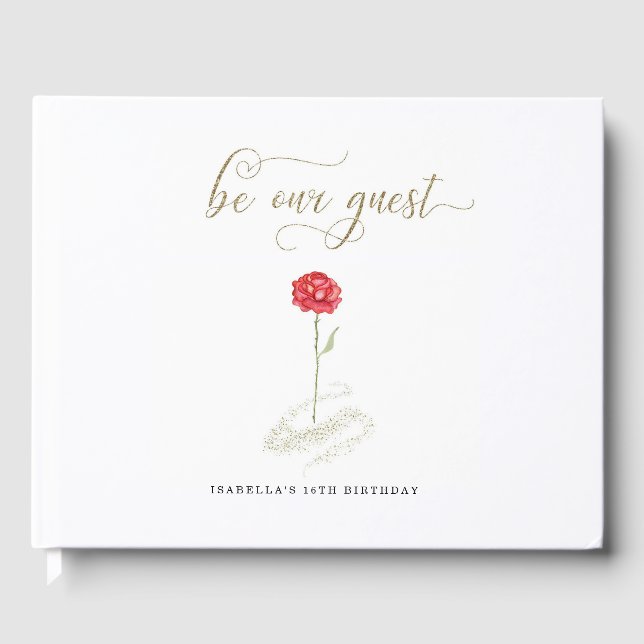 Beauty & the Beast Birthday Bridal Wedding Guest Book (Front)