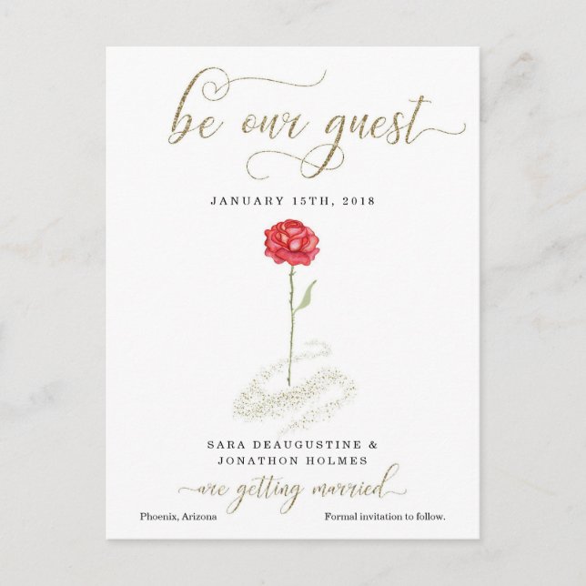 Beauty & the Beast Save the Date Announcement (Front)