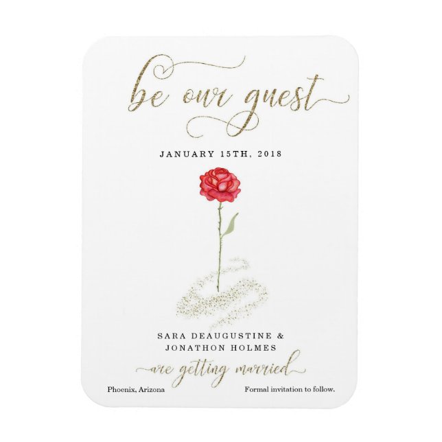Beauty & the Beast Save the Date Announcement Magnet (Vertical)