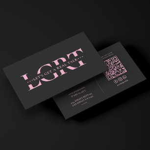 Beauty Therapist Stylist Aesthetic Pink Black Business Card