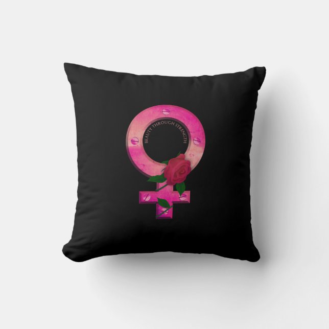 beauty through strength pillow (Front)