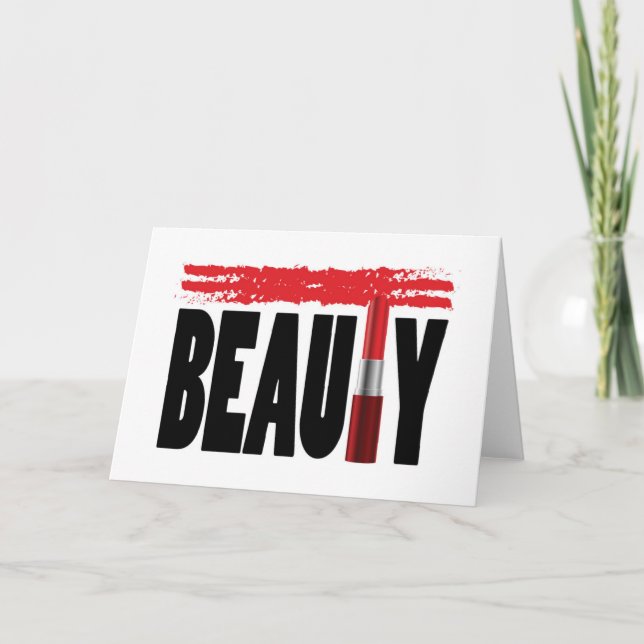 Beauty Typography Lipstick Card (Front)