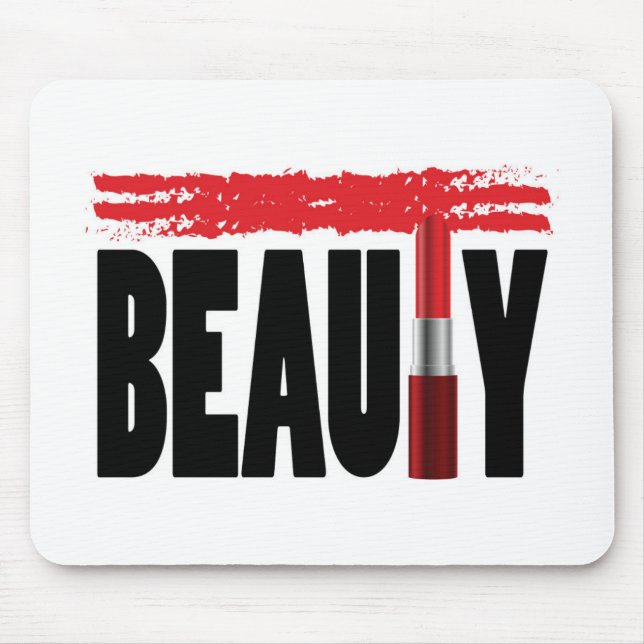 Beauty Typography Lipstick Mouse Mat (Front)