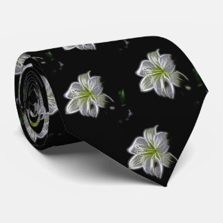 Beauty White Flower Pattern Tie