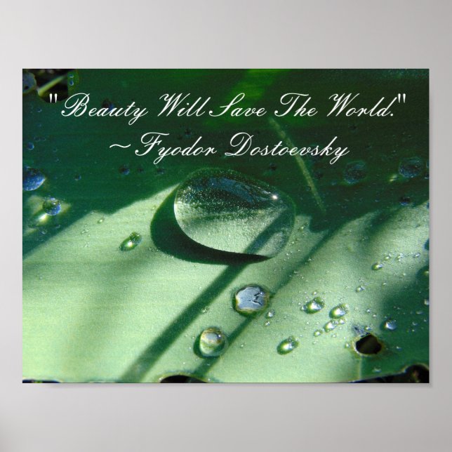 Beauty Will Save The World Quote Poster (Front)