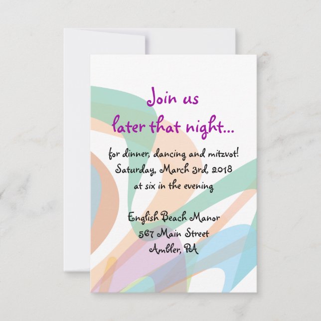 Beauty Within Face Bat Mitzvah Reply card (Front)