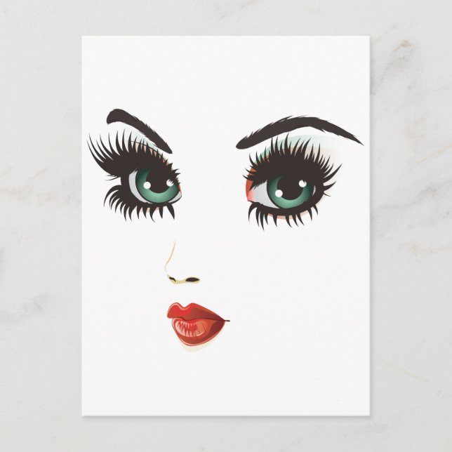 Beauty woman face postcard (Front)