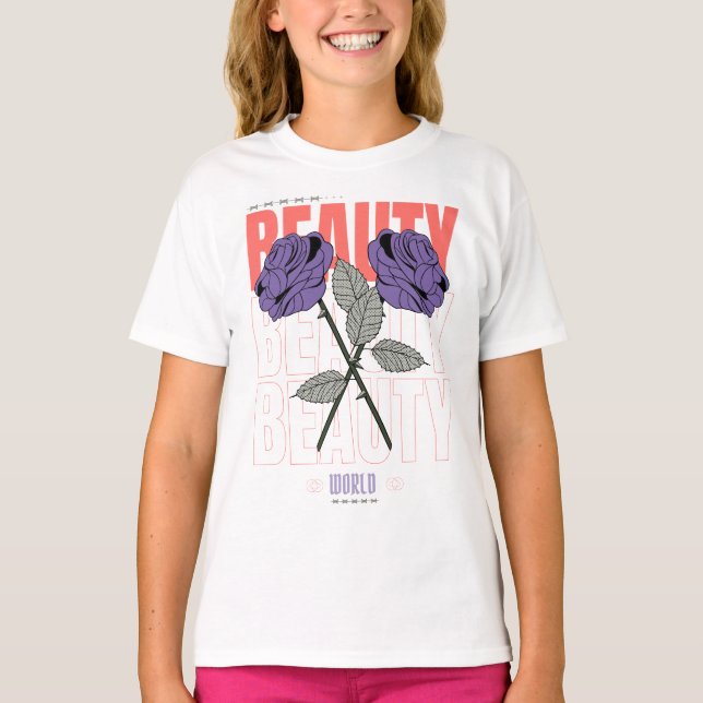 Beauty World Shirt – Gothic Rose Aesthetic Design (Front)